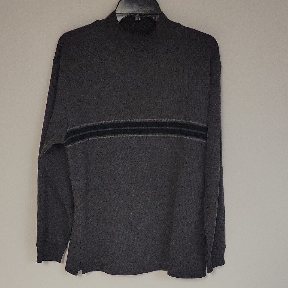 Natural Issue Gray and Black Crewneck Sweater